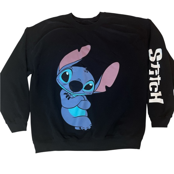 Disney Stitch Sweatshirt 1X Black Graphic Pullover Lilo & Stitch Cute Cozy - Picture 2 of 5